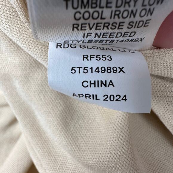 Freshman 1996 Crochet Knit Maxi Skirt WMNS M Beige Tan Lined Boho Chic 5T514989X - Picture 8 of 9